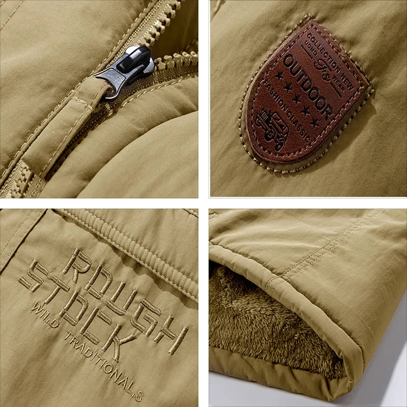 EB | Herren Winterjacke Taktisch Wasserdicht mit Abnehmbarem Kapuze