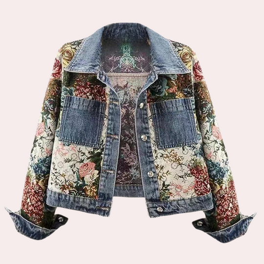 EB | Elegante Blumen Denimjacke für Damen für den Herbst