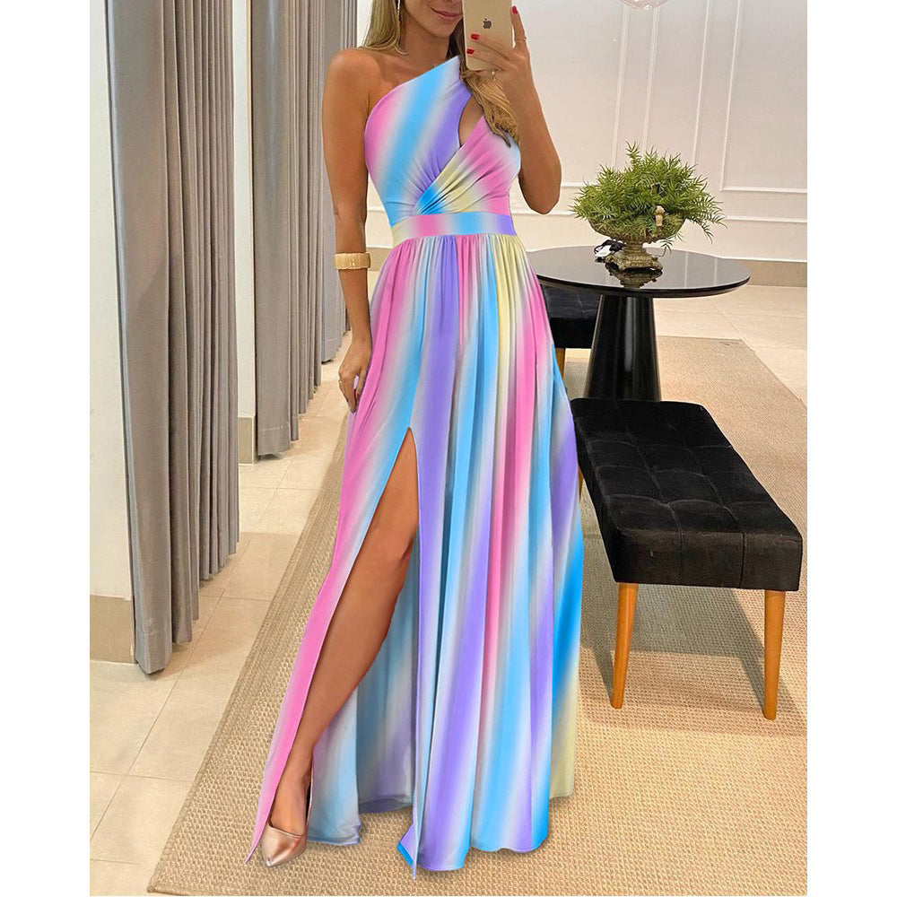 EB | Frühling/Sommer Schulterfreies Kleid für Frauen