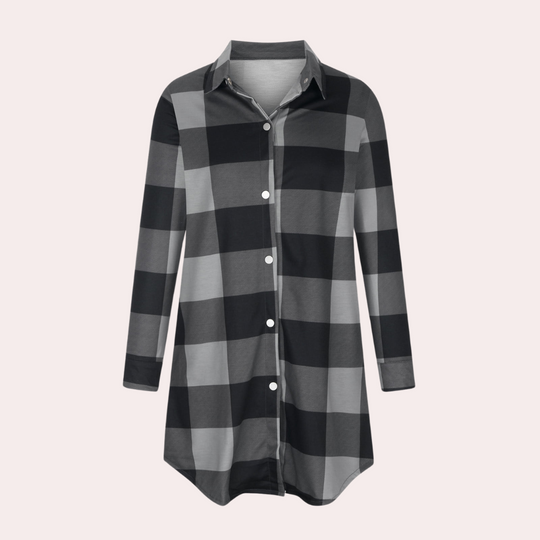 EB | Kariertes Herbstjacke in Midilänge für Damen