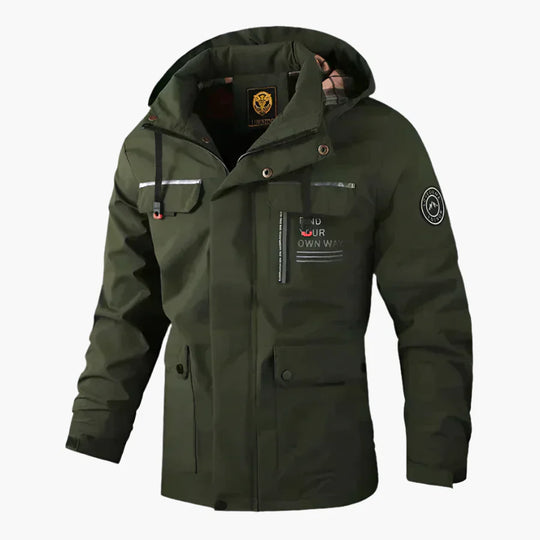 EB | Outdoor Winterjacke Wasserdicht - Sportlicher Parka mit Abnehmbarer Kapuze und Multifunktions-Taschen für Alltag & Abenteuer