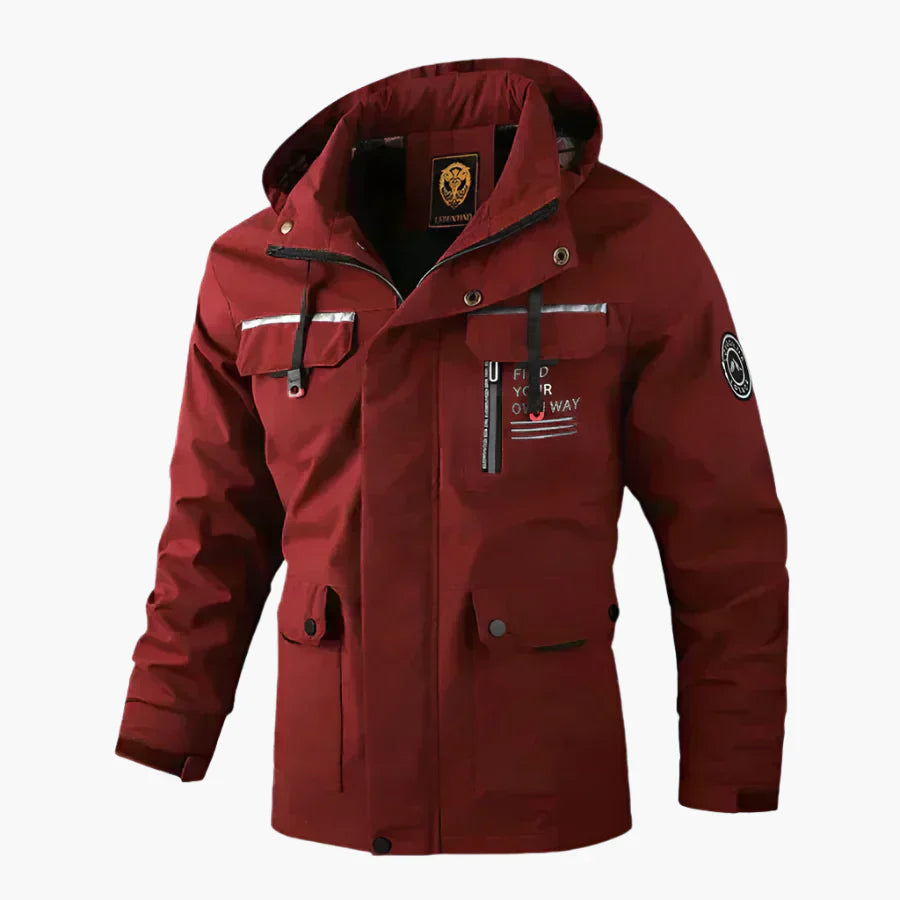 EB | Outdoor Winterjacke Wasserdicht - Sportlicher Parka mit Abnehmbarer Kapuze und Multifunktions-Taschen für Alltag & Abenteuer