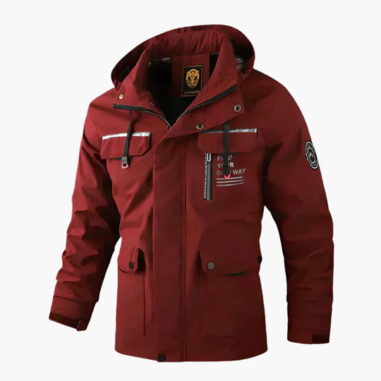 EB | Outdoor Winterjacke Wasserdicht - Sportlicher Parka mit Abnehmbarer Kapuze und Multifunktions-Taschen für Alltag & Abenteuer