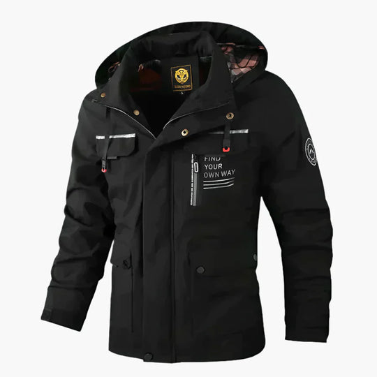 EB | Outdoor Winterjacke Wasserdicht - Sportlicher Parka mit Abnehmbarer Kapuze und Multifunktions-Taschen für Alltag & Abenteuer