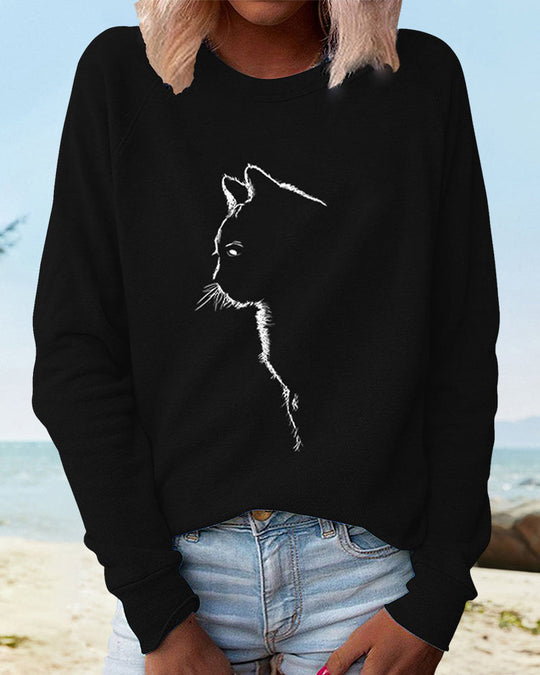 EB | Paws Sweatshirt mit Katzenmotiv