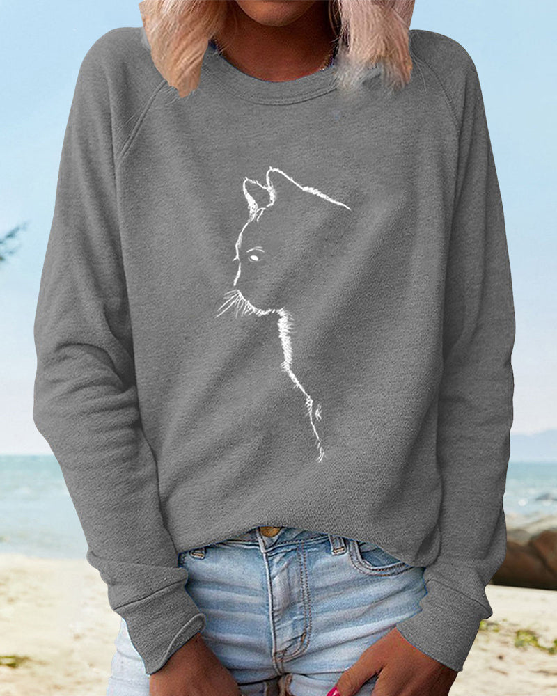 EB | Paws Sweatshirt mit Katzenmotiv