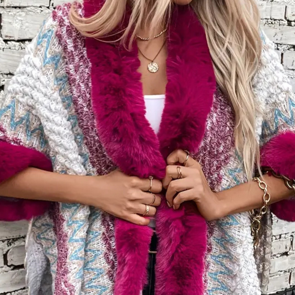 EB | Stilvolle Fransen Cape Stiefelette für Damen Perfekt für den Herbst