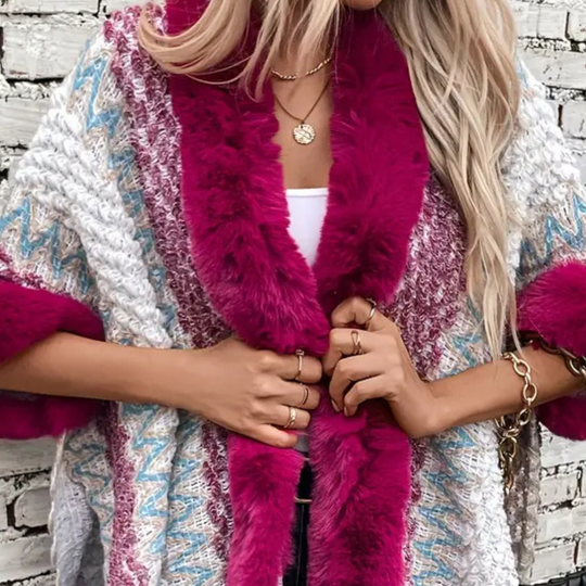 EB | Stilvolle Fransen Cape Stiefelette für Damen Perfekt für den Herbst