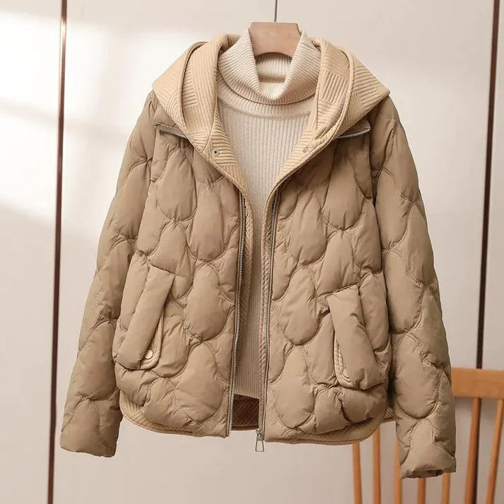EB | Pufferjacke Woven Shell Übergröße Passform Hüftlänge Kapuze Hochkragen
