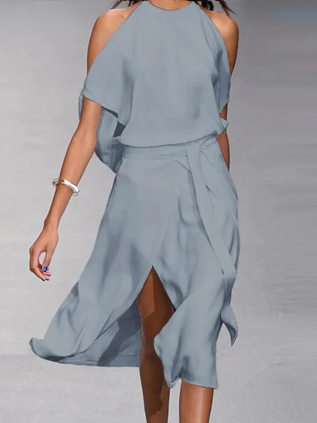 EB | Lässiges Off-Shoulder Midi-Kleid