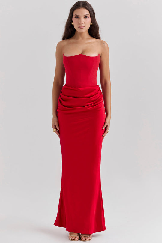 EB | Trägerloses Korsett Maxi Kleid