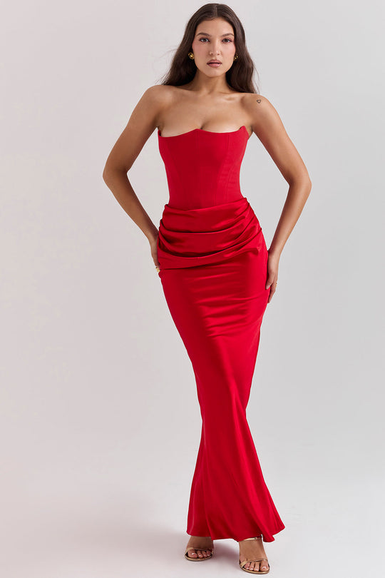 EB | Trägerloses Korsett Maxi Kleid