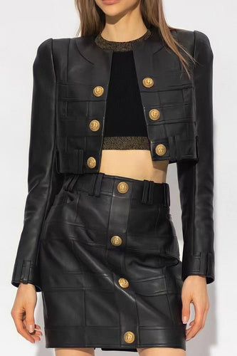 EB | Pu Jacke & Minirock Set