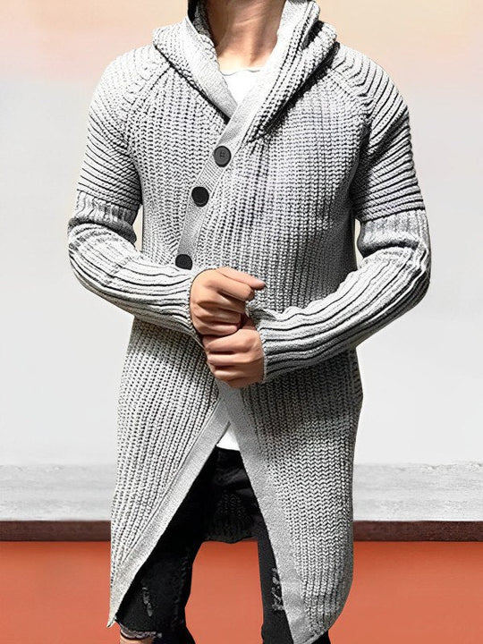 EB | Strickjacke mit Kapuze Aus Langem Strick