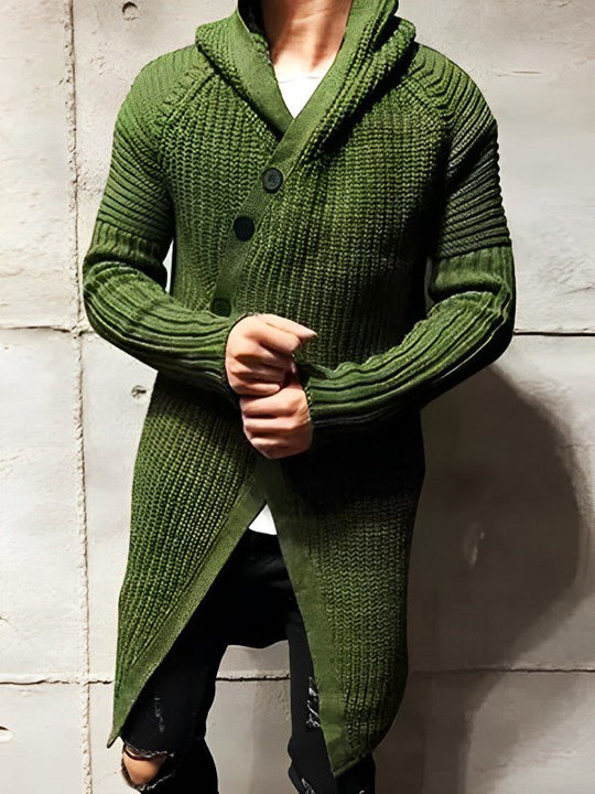 EB | Strickjacke mit Kapuze Aus Langem Strick