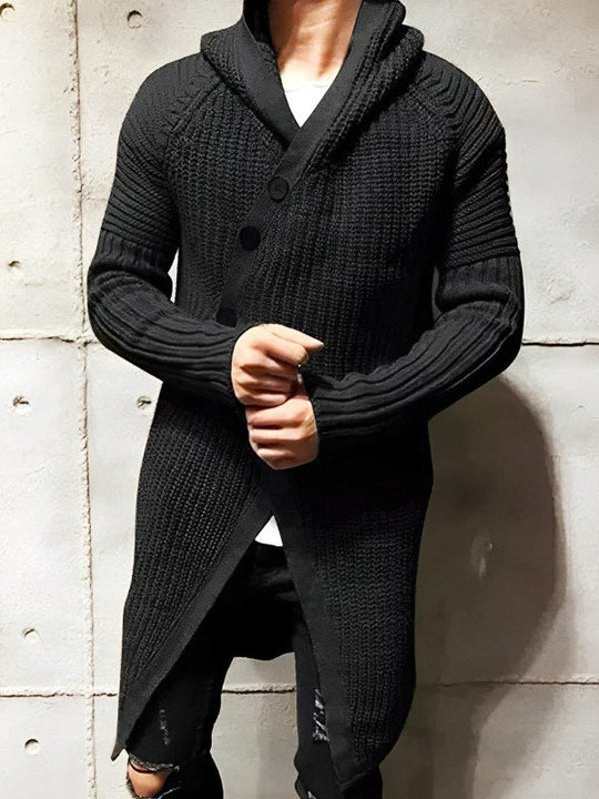 EB | Strickjacke mit Kapuze Aus Langem Strick