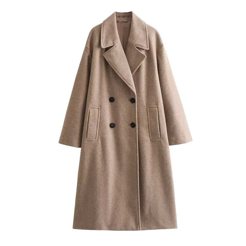 EB | Lange Jacke für Damen Elegantes Design Warme Winterjacke