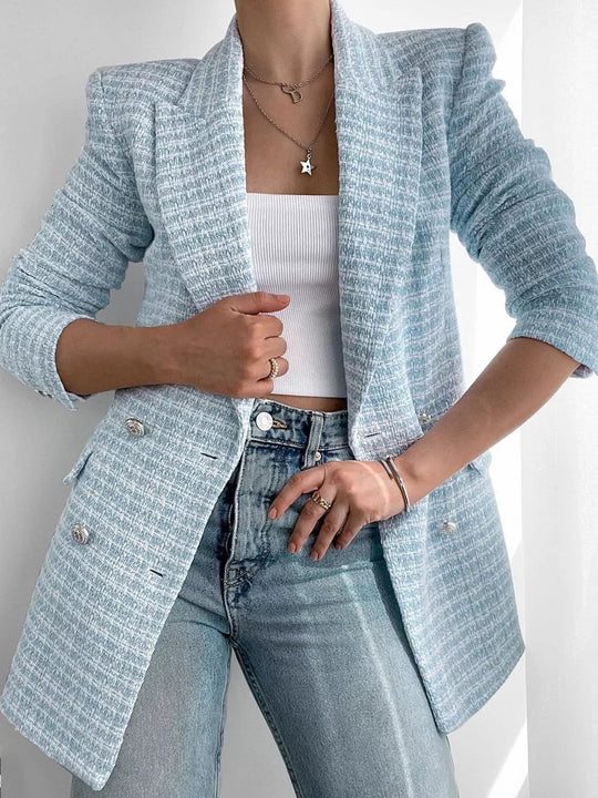 EB | Hellblauer Damen Blazer mit Knöpfen
