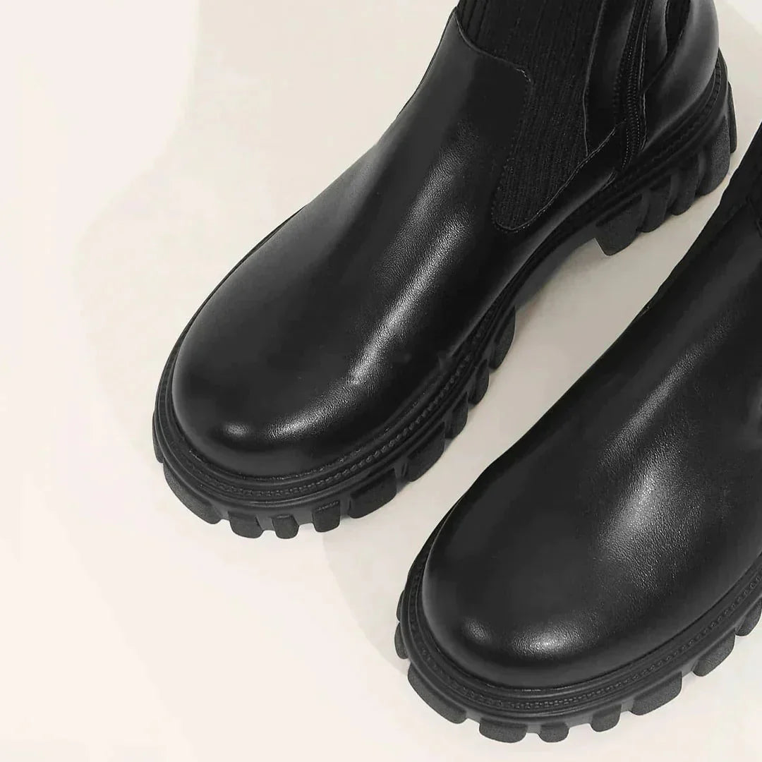 EB | Stilvolle Damen Knielange Stiefel mit Reißverschluss
