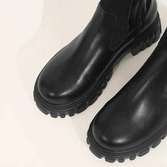 EB | Stilvolle Damen Knielange Stiefel mit Reißverschluss