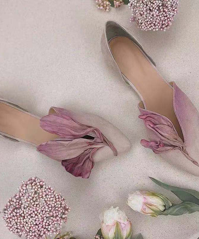 Handgemachte Spitzenballerinas mit Rosenblüten - Odette EB