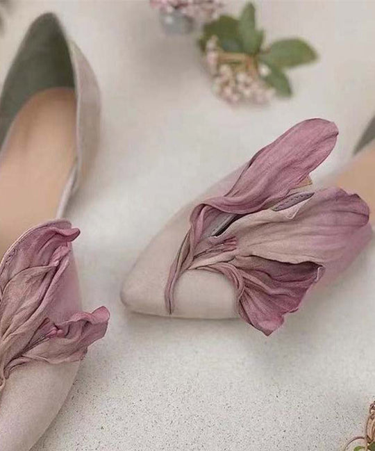 Handgemachte Spitzenballerinas mit Rosenblüten - Odette EB