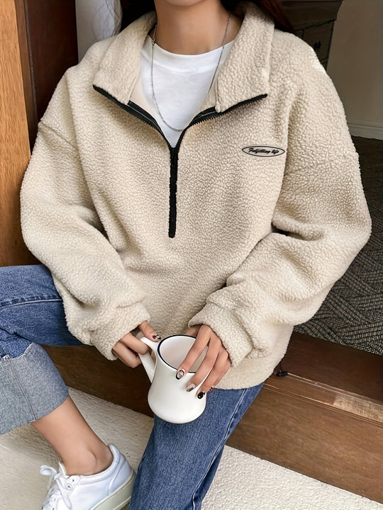 EB | Schlichtes Quarter-Zip Pullover Sweatshirt