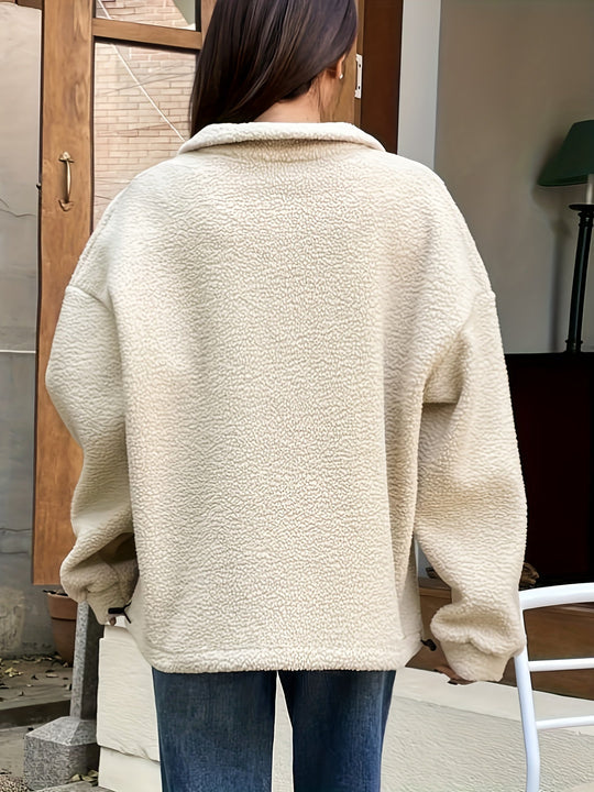 EB | Schlichtes Quarter-Zip Pullover Sweatshirt