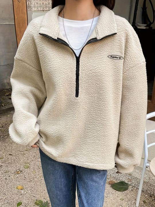 EB | Schlichtes Quarter-Zip Pullover Sweatshirt