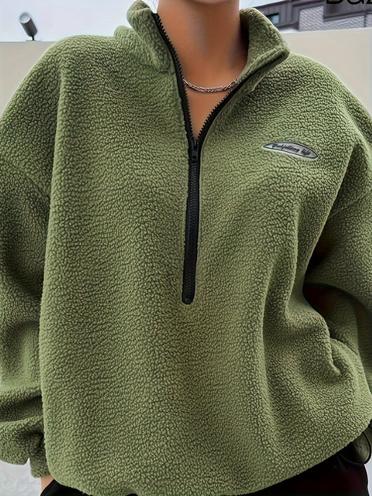 EB | Schlichtes Quarter-Zip Pullover Sweatshirt