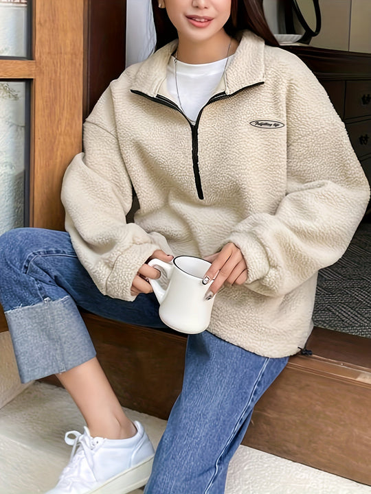 EB | Schlichtes Quarter-Zip Pullover Sweatshirt