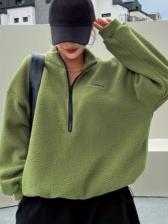EB | Schlichtes Quarter-Zip Pullover Sweatshirt
