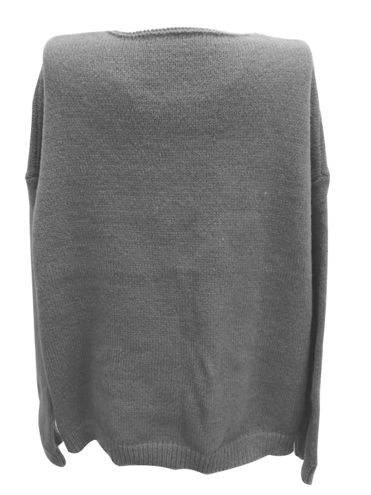 EB | Plus Size Freizeit V-Ausschnitt Pullover für Kurvenreiche Frauen