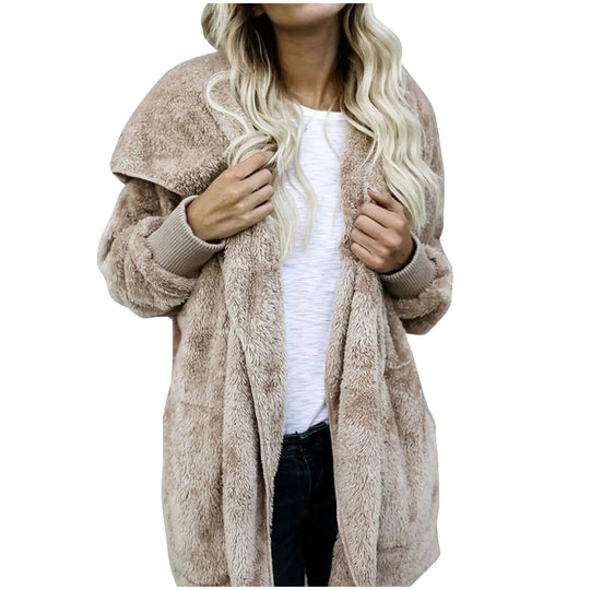 EB | Plüschsamt Plus Size Wintermantel