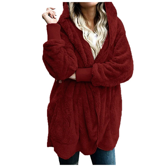EB | Plüschsamt Plus Size Wintermantel