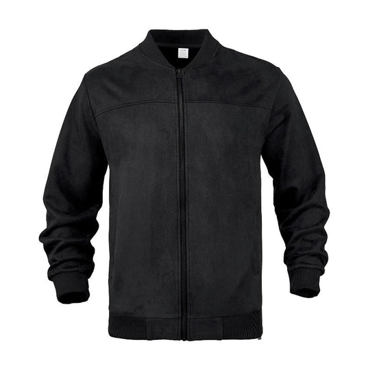 EB | Leichte Übergangsjacke für Männer im Wildleder-Look mit Stehkragen