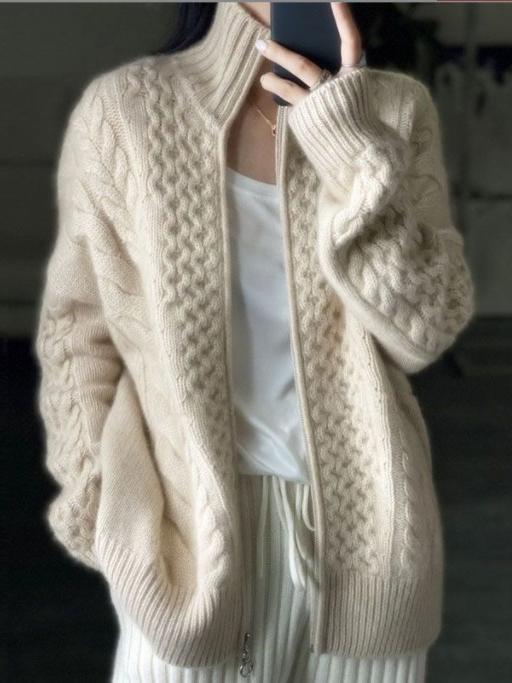 EB | Cardigan - Stilvoller dicker Rollkragen Kabelstrick Cardigan