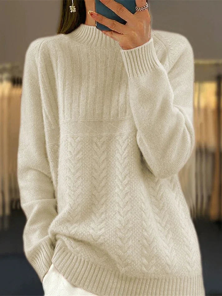 EB | Hoher Hals Gerippt Pullover