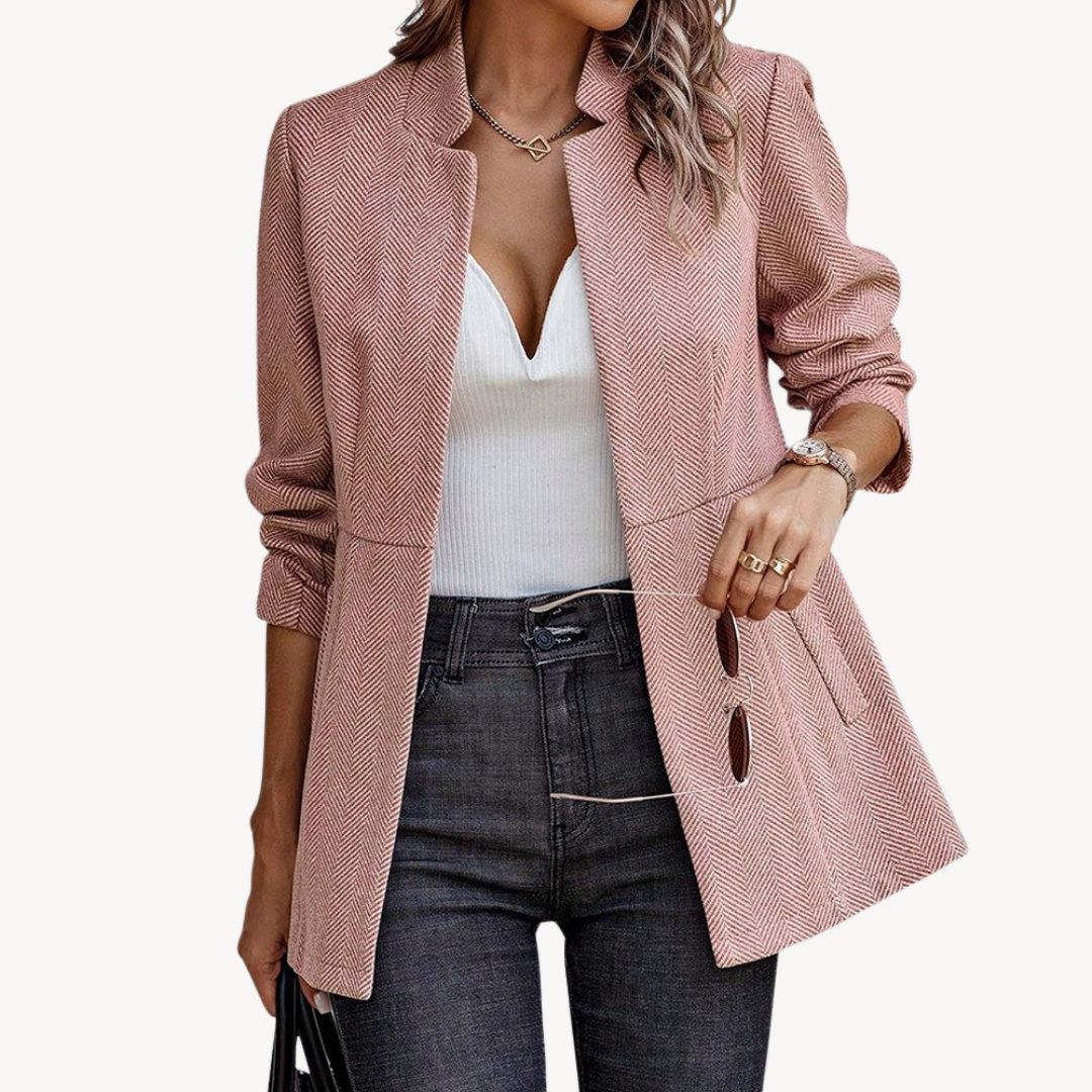 EB | Damen Fischgrät Blazerjacke