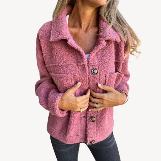 EB | Damen Teddyfleece Knopjacke