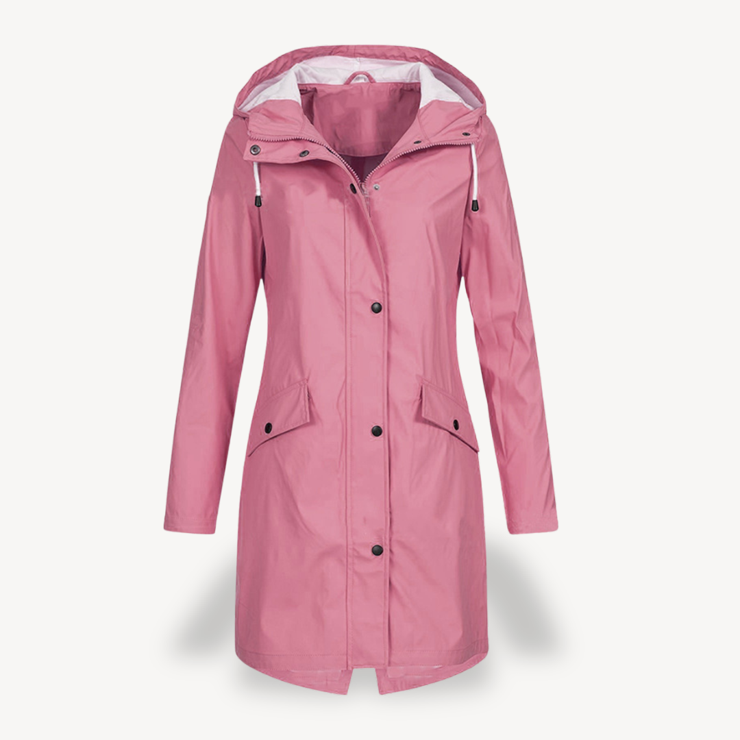 EB | Damen Wasserdichter Hooded Regenmantel