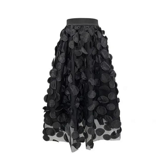 Schicker Damen Rock aus Polka Dot & Tüll-Patchwork | EB