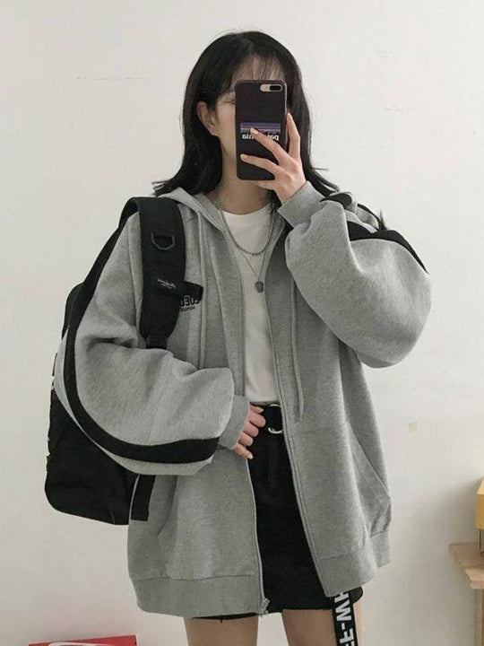 EB | Retro Oversized Hoodie mit Reißverschluss