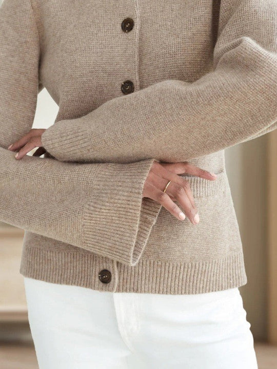 EB | Pullover mit Knöpfen Und Auslaufenden Ärmeln