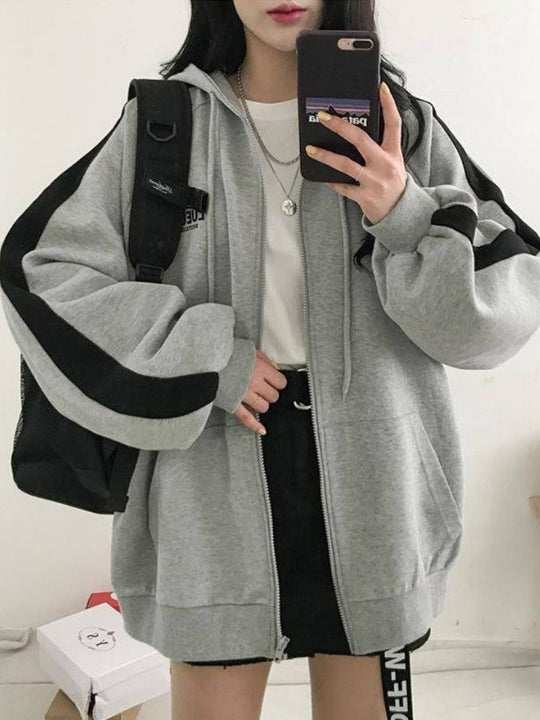 EB | Retro Oversized Hoodie mit Reißverschluss
