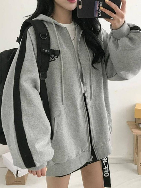EB | Retro Oversized Hoodie mit Reißverschluss
