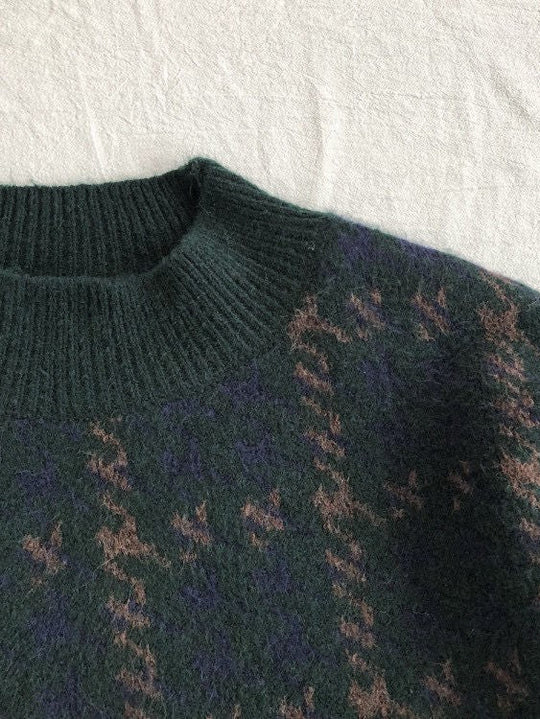 EB | Vintage Gestrickter Pullover mit Karomuster