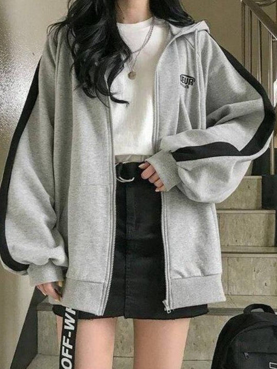 EB | Retro Oversized Hoodie mit Reißverschluss