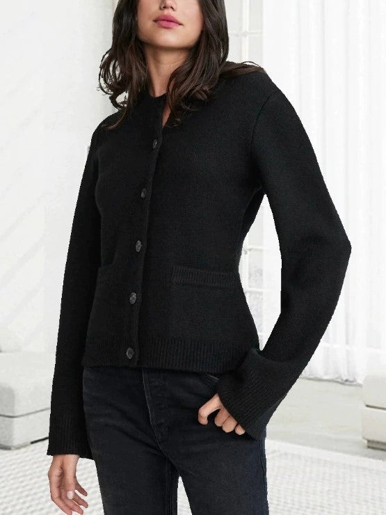 EB | Pullover mit Knöpfen Und Auslaufenden Ärmeln