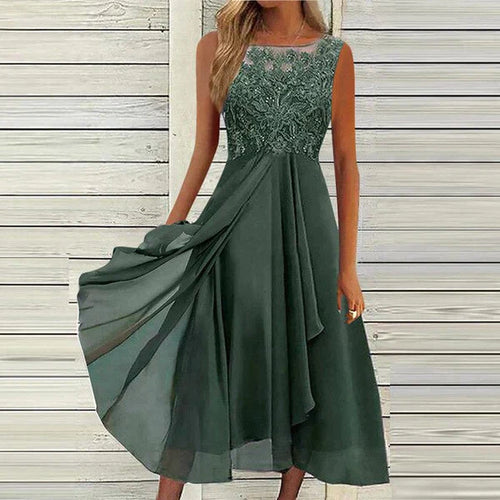 Elegantes Sommerkleid mit Rundhalsausschnitt für Damen